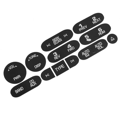 Radio Control Button Repair Kit Sticker for GMC Chevrolet (2002-2006)