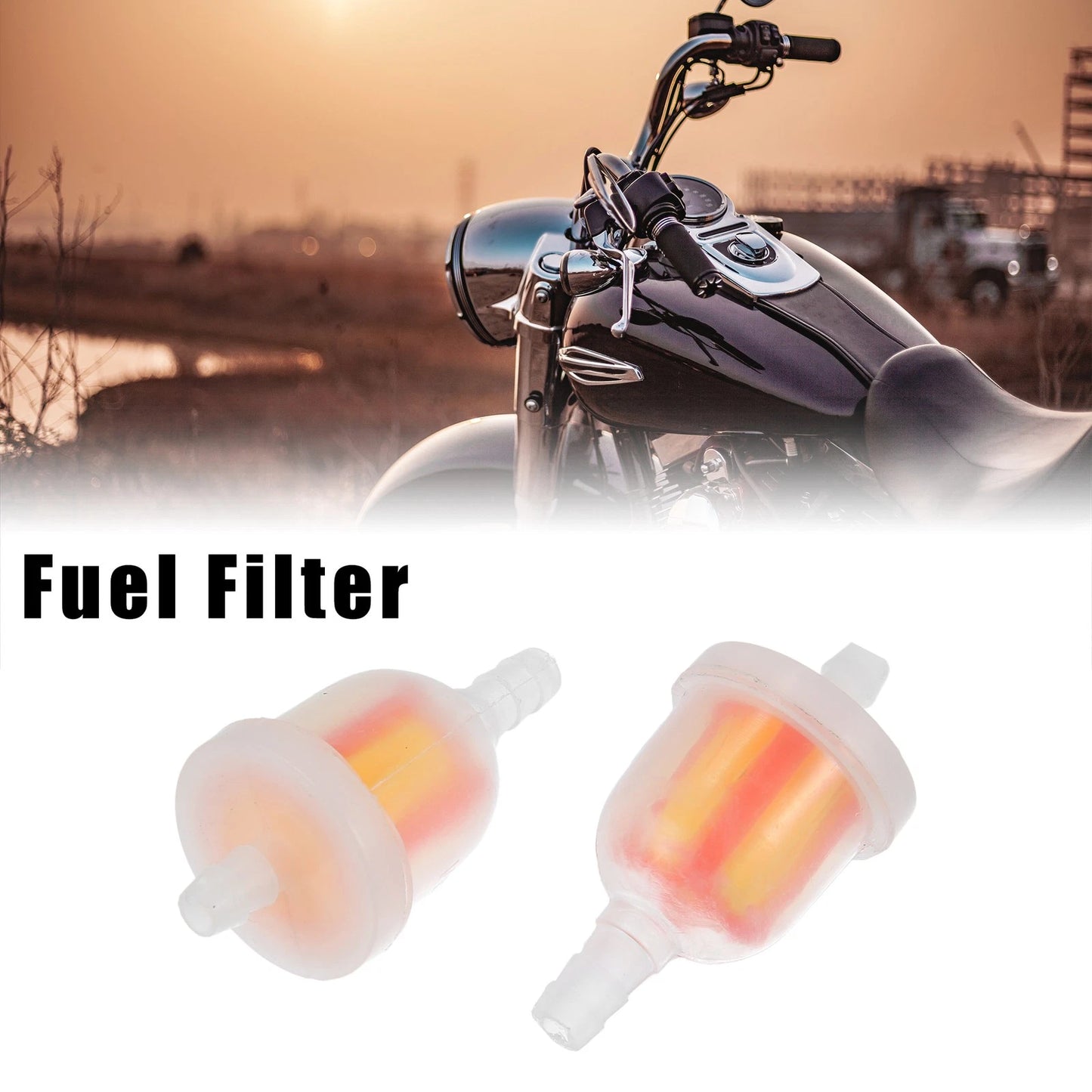 10 Pcs Clear Yellow Red Universal Fuel Filters for Motorcycle ATV Dirt Bike