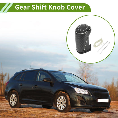 Gear Shift Knob Cover Black Carbon Fiber for Chevrolet Malibu (2016-2020)