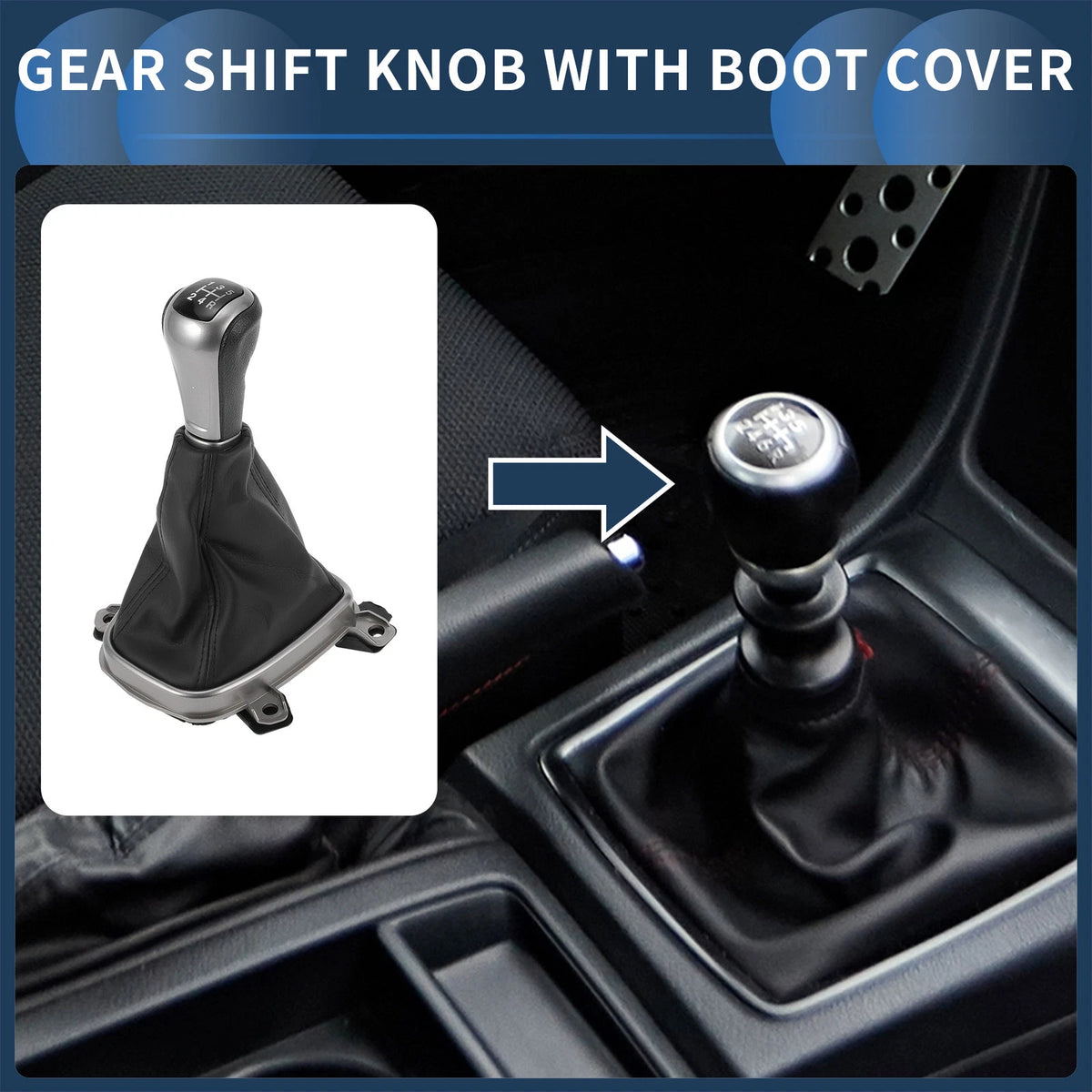 5 Speed Gear Shift Knob & Cover for Honda Accord (2008-2012)