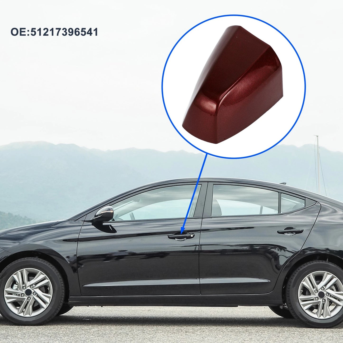 Front Left Door Handle Cover Cap for BMW X1 X2 Red (2015-2018)