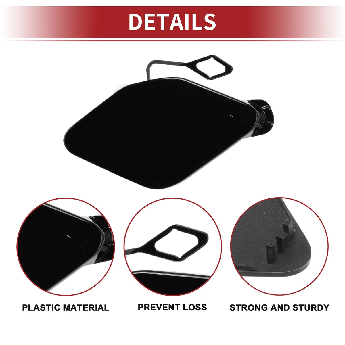 Front Car Bumper Tow Hook Cover for BMW 320i (2016-2018) - Black 1 x Cover