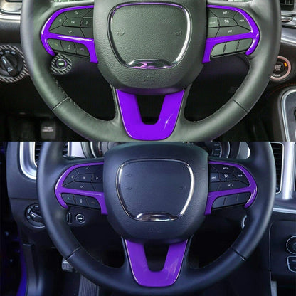 3 x Steering Wheel Cover Frame for Dodge Challenger Charger Durango (2015-19)