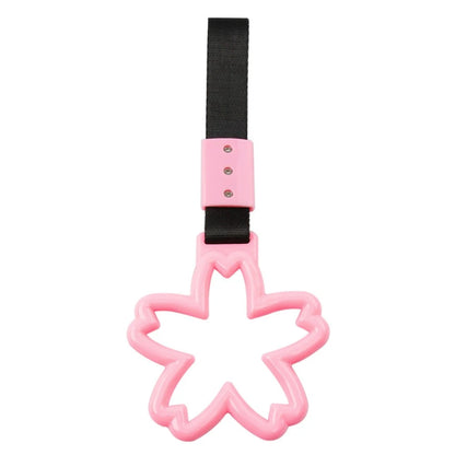 JDM Pink Flower Ring Car Handle Strap for Subway Train Bus Drift Charm