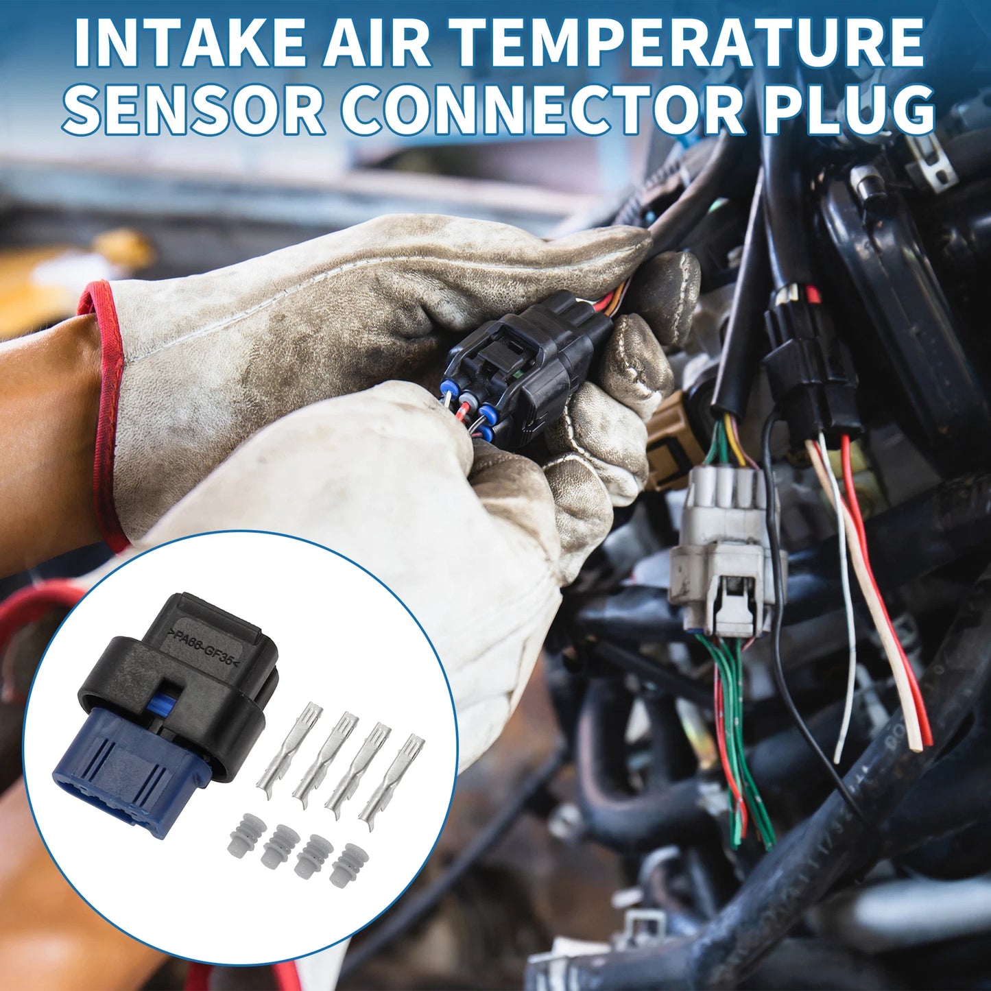 Intake Air Temperature Sensor Connector Plug for Ford (CU2Z14S411AYA)