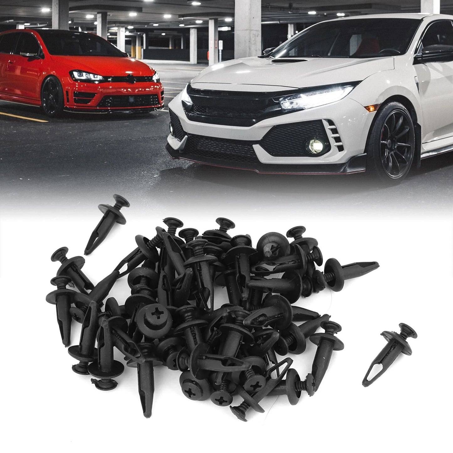 50 Pcs Plastic Push Rivet Fasteners for Ford Bumper Clips