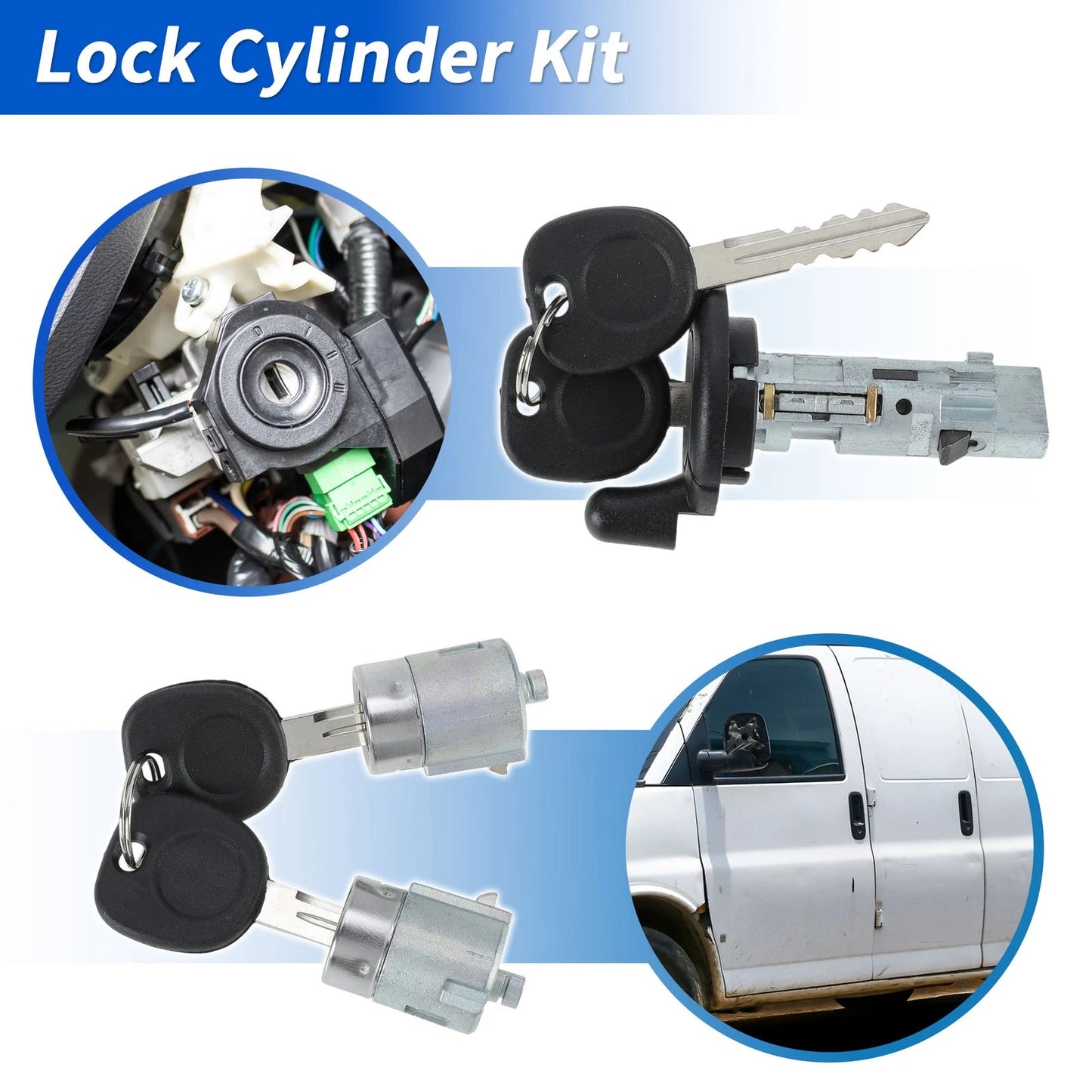 Ignition Lock Cylinder and Door Lock for Chevrolet Express Van