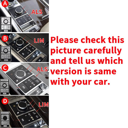 Middle Console Button Switch Sticker Silver for Range Rover L405 (2013–2017)