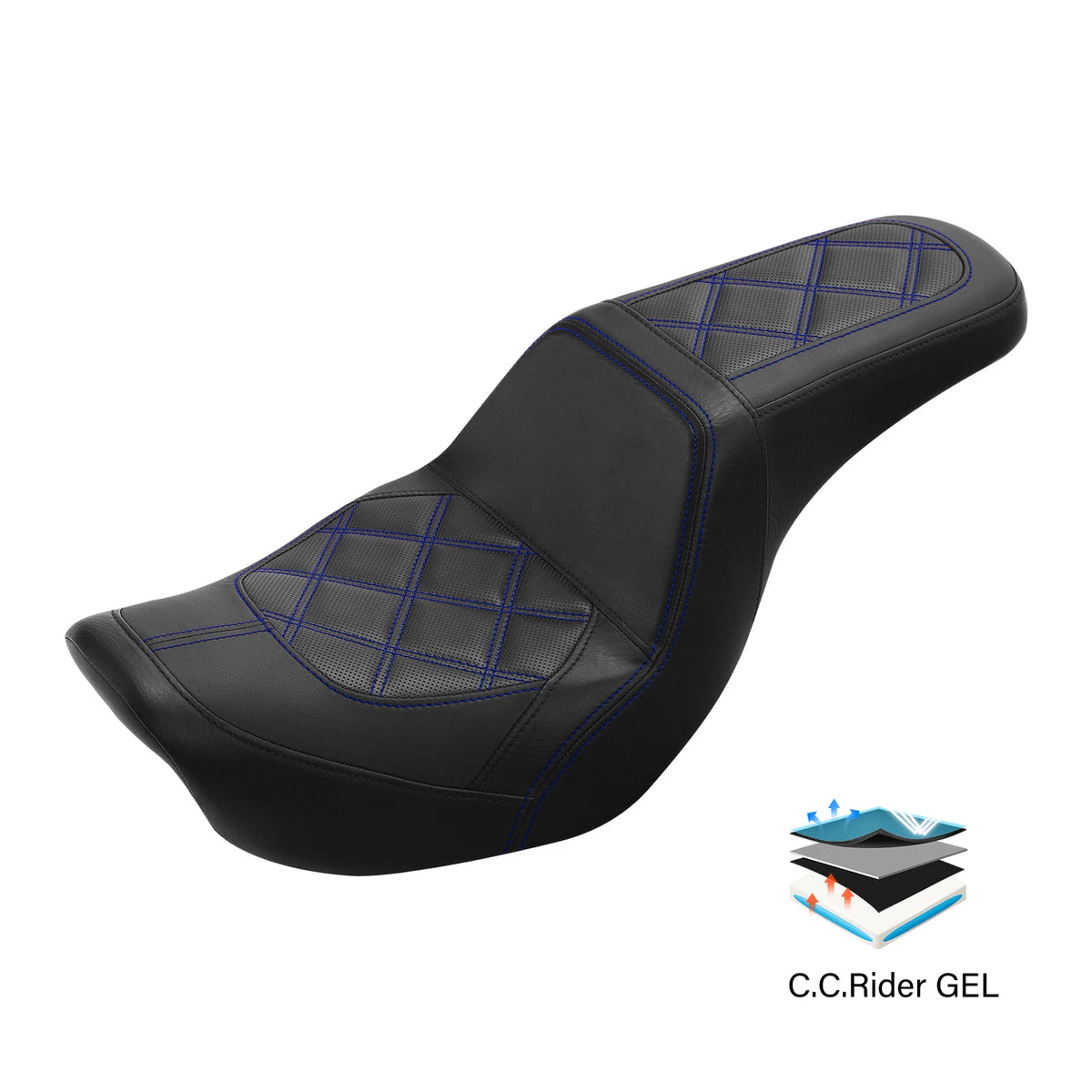 Gel Seat Pair for Harley Low Rider Street Fat Bob (2006-2017)