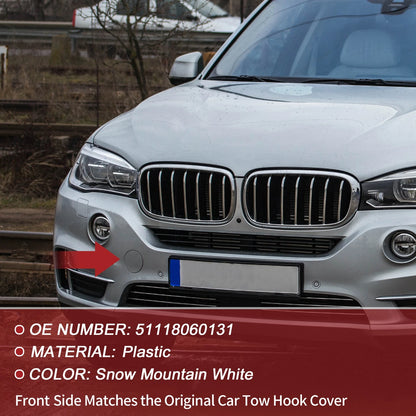 Tow Hook Cover for BMW X5 (2014-2018) White 1 Pcs