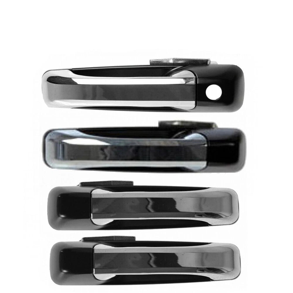 4Pcs Chrome Black Front & Rear Door Handle Set for Ram