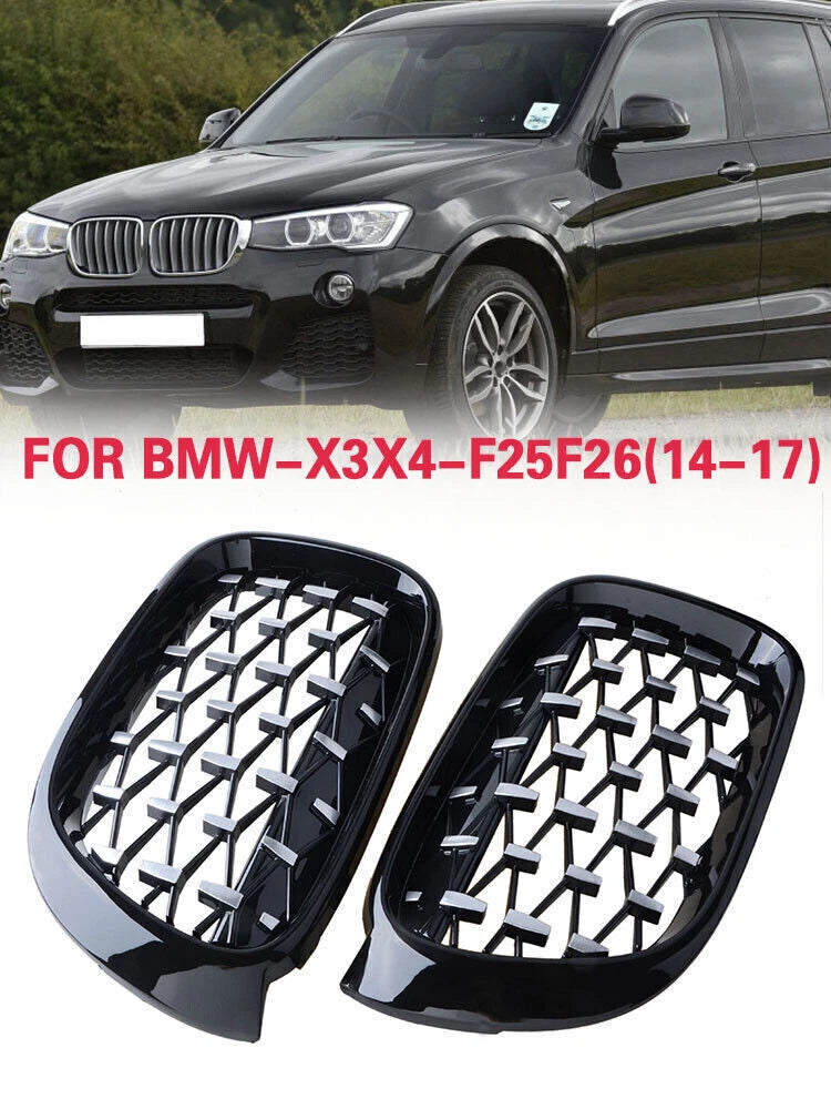 Grilles for BMW X3 F25 X4 F26 2014-2017 2 x Front Kidney Grills