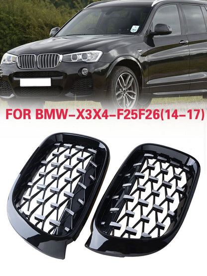 Grilles for BMW X3 F25 X4 F26 2014-2017 2 x Front Kidney Grills