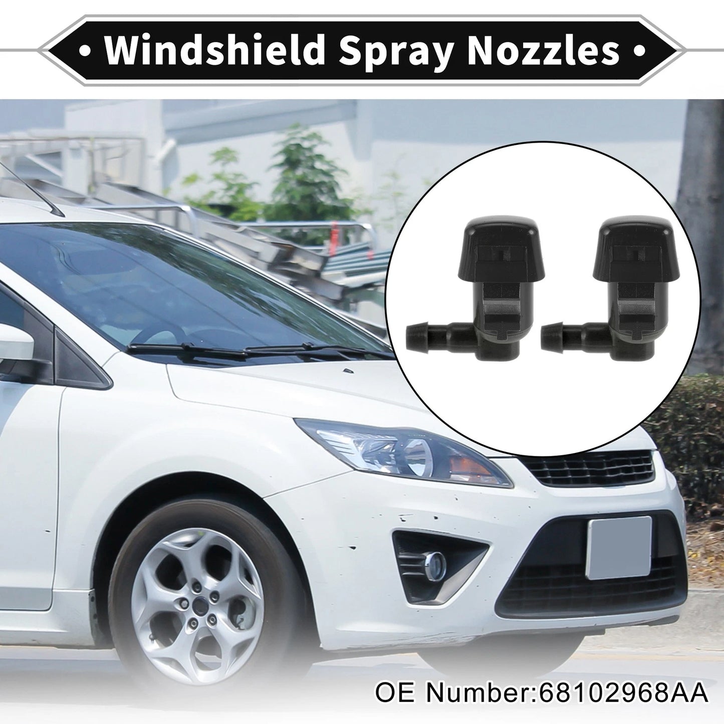 Front Windshield Washer Nozzles for Jeep Cherokee (2014-2019)