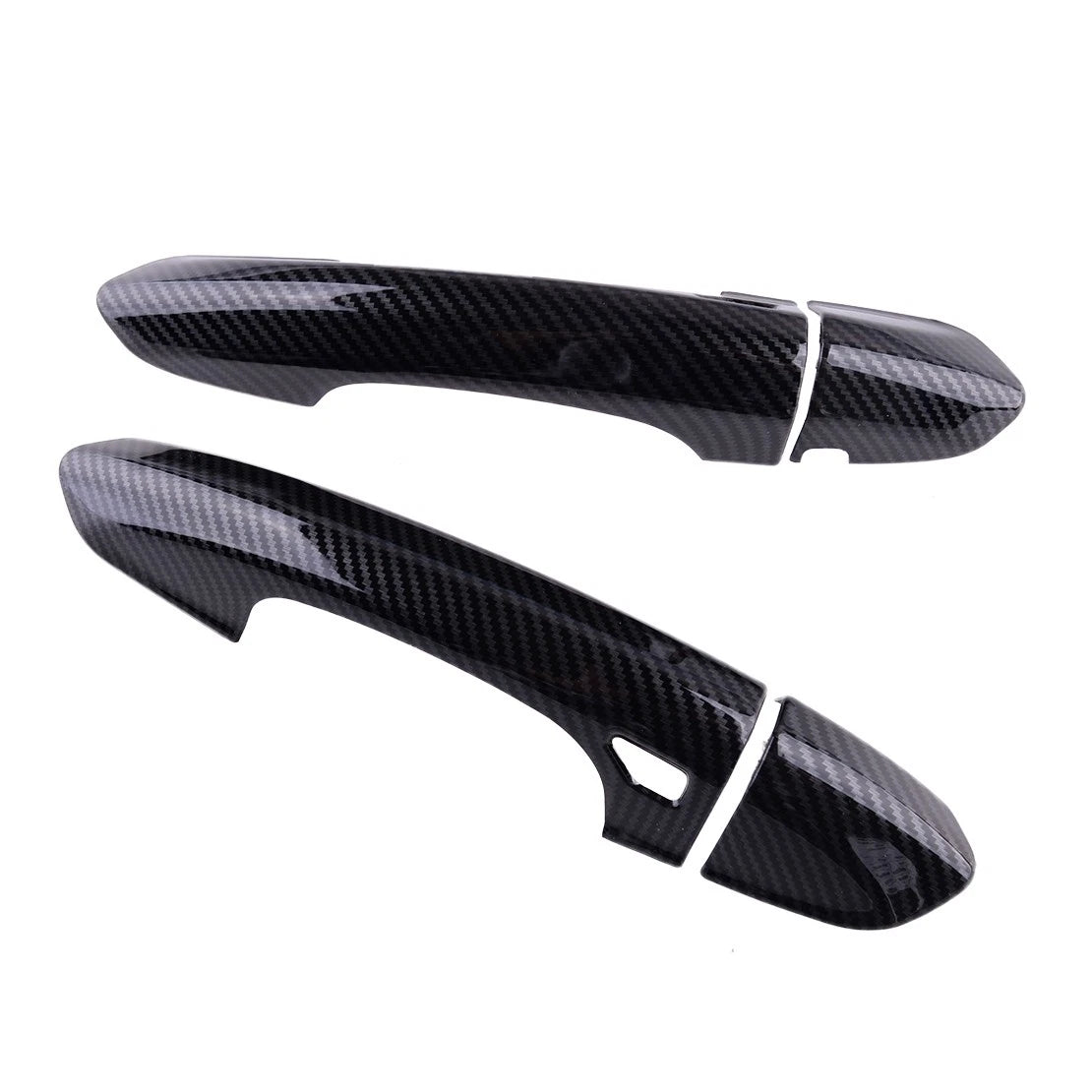 2 x L&R Carbon Fiber Style Door Handle Trim Caps for Ford Mustang (2015-2020)