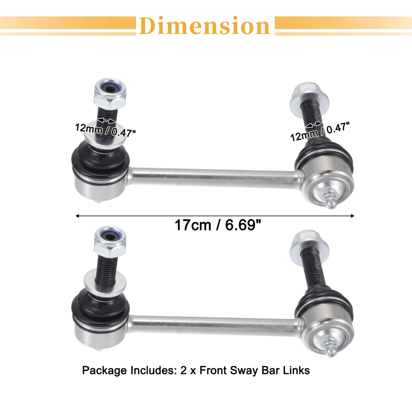 2 x Front Stabiliser Sway Bar Links for Toyota Tacoma Double Cab (2013-2014)