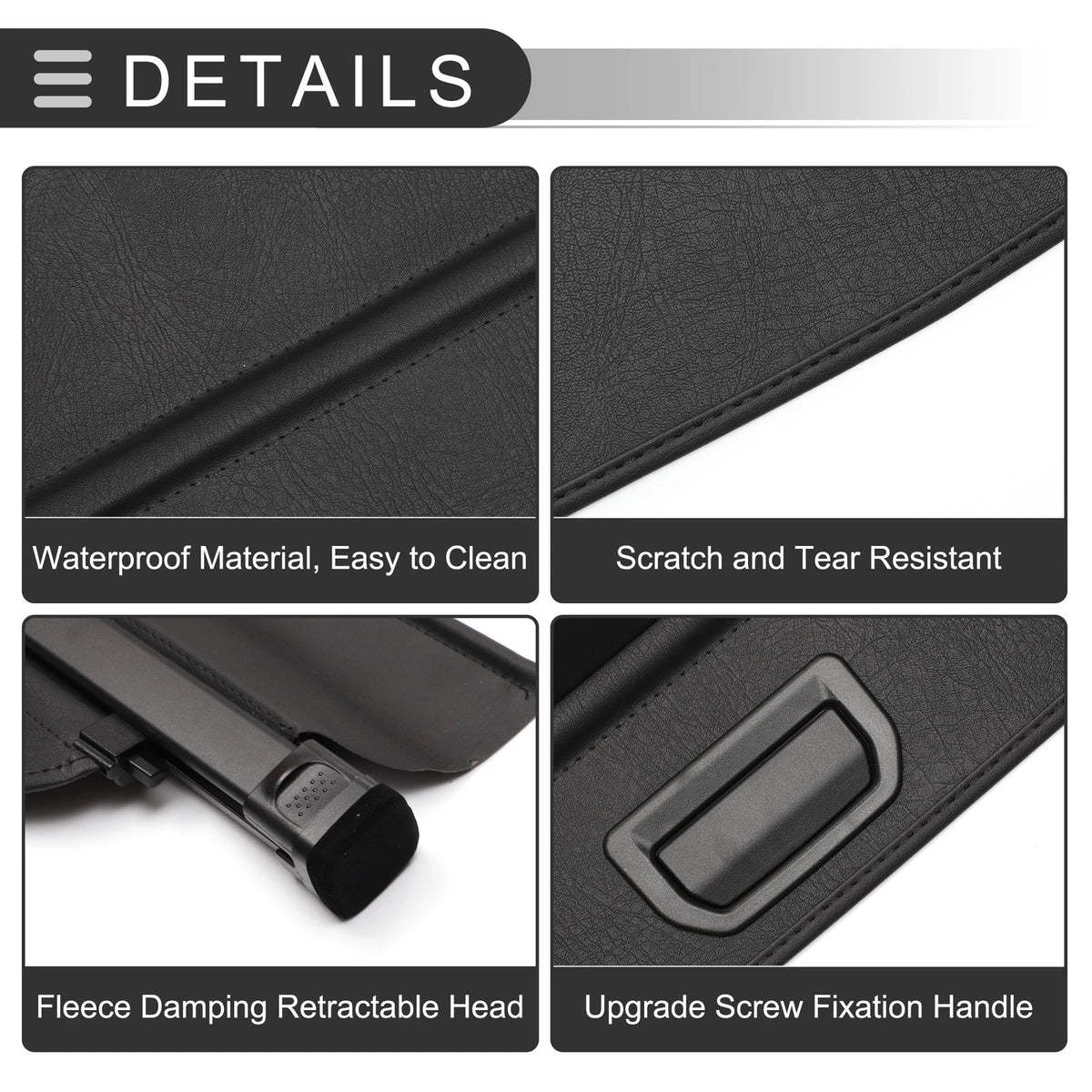 PU Retractable Cargo Cover for Chevrolet Equinox (2018-2022) Gloss Black