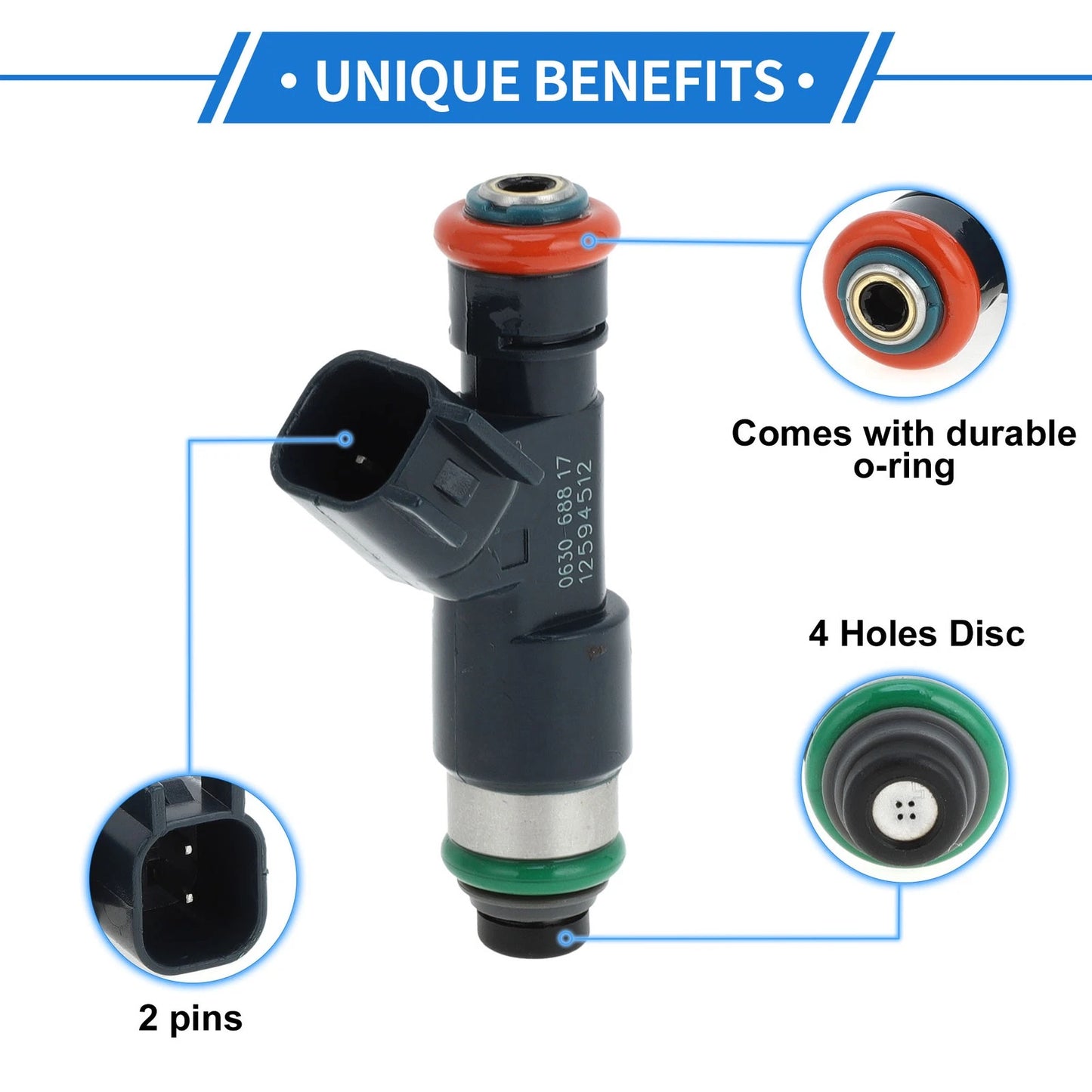 Fuel Injector 1 Pc for GMC Sierra 1500 4.3 5.3 (2007-2009)