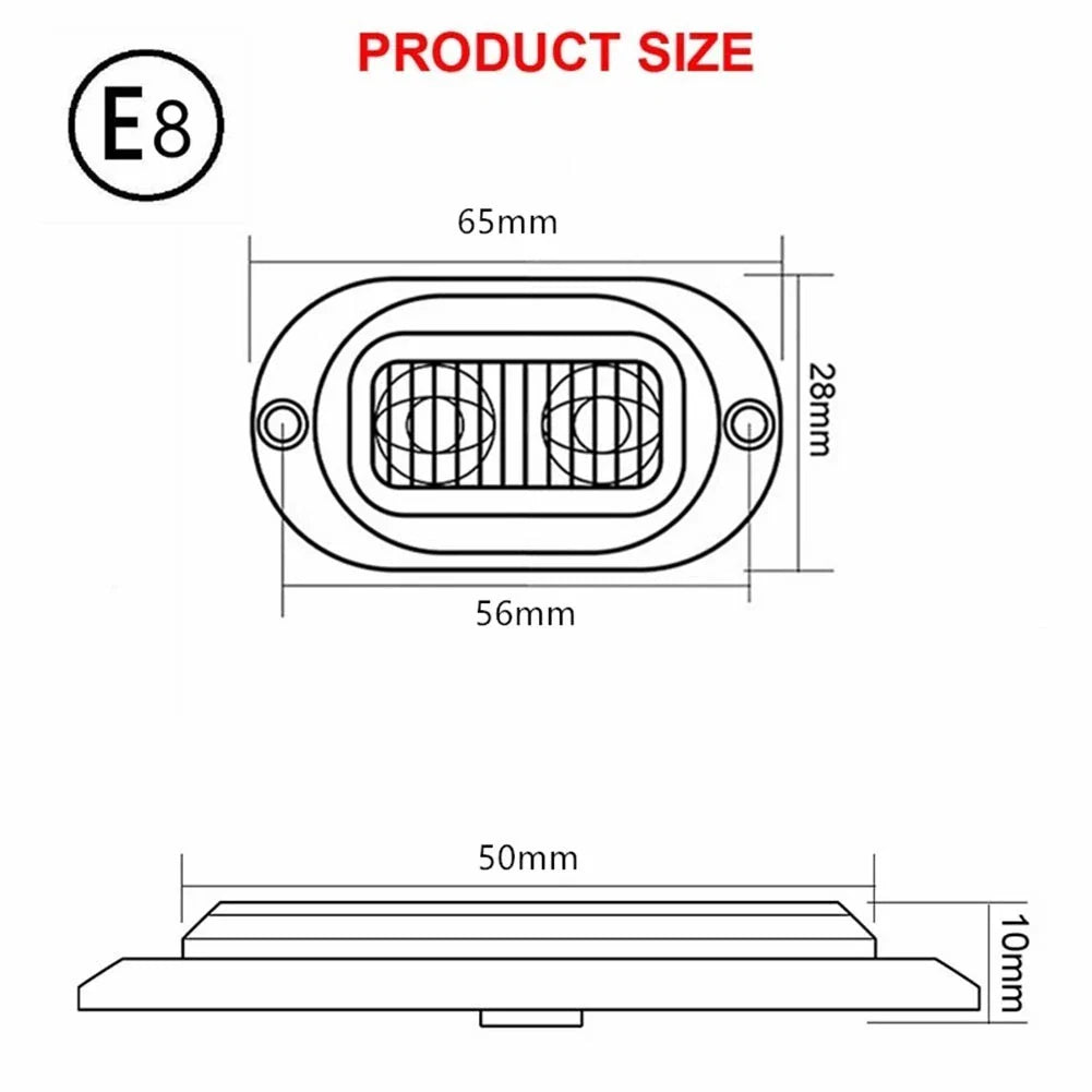 Compact Design Waterproof LED Side Markers for Trailers, Boats, Trucks
