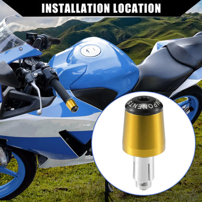 2 Pcs 7/8" 22mm Handlebar End Plug for Honda Gold Tone