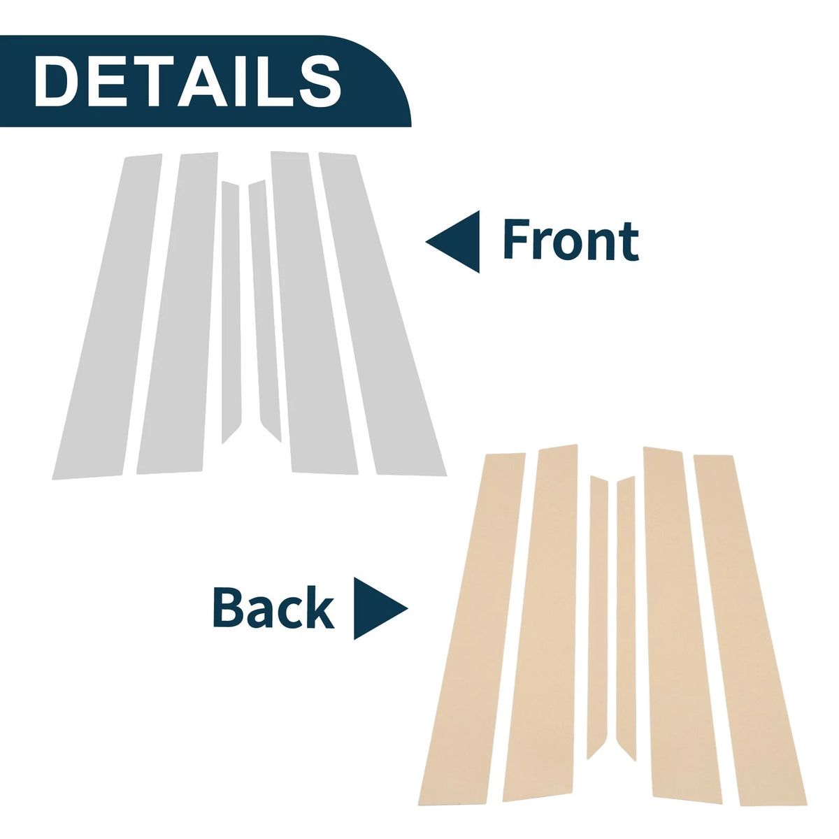 6 Pcs Door Pillar Window Trim for Toyota Prius (2005–2009)