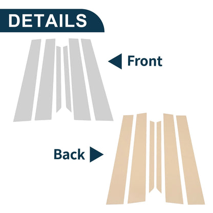 6 Pcs Door Pillar Window Trim for Toyota Prius (2005–2009)
