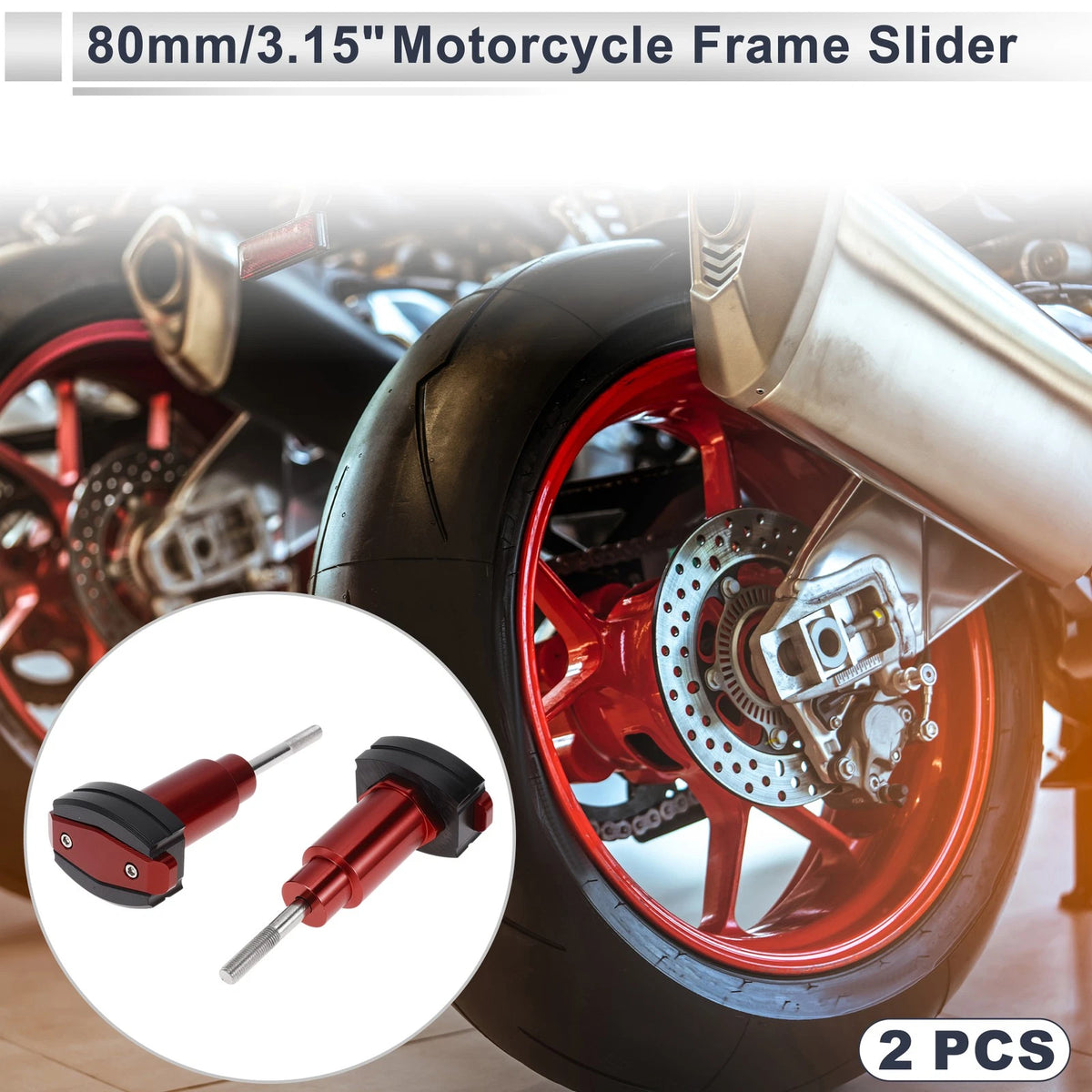 0.59in Aluminum Alloy Plastic Motorcycle Slider Frame 2 x for Motorcycle