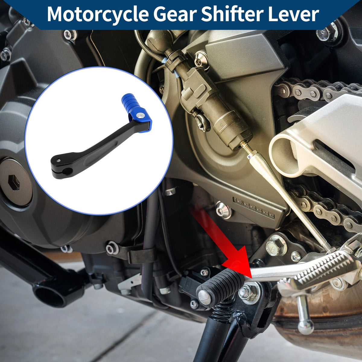 Folding Motorcycle Gear Shifter Lever for Honda CRF150F (2003-2017) Black/Blue