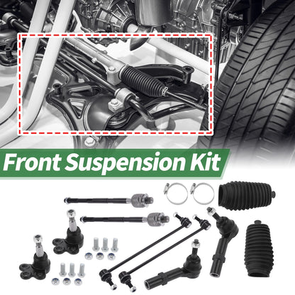 10 Pcs Front Suspension Kit Tie Rod Ends Front Sway Bar Link Ball Joint for GMC