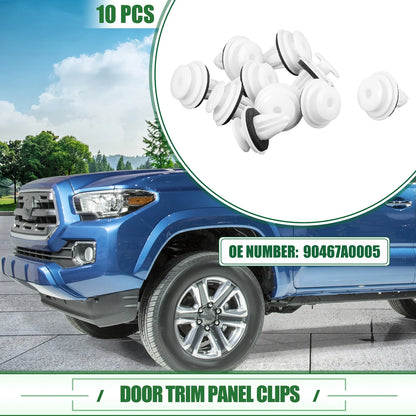 10 x Door Trim Panel Clips for Toyota Tacoma (2001-2022) White