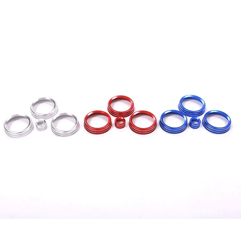 3pcs Silver Volume Buttons Air Conditioning Knobs Ring Fit for Discovery Sport