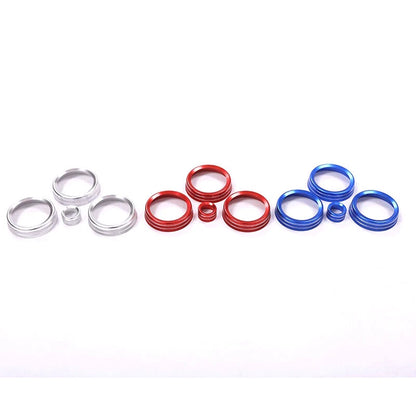 3pcs Silver Volume Buttons Air Conditioning Knobs Ring Fit for Discovery Sport