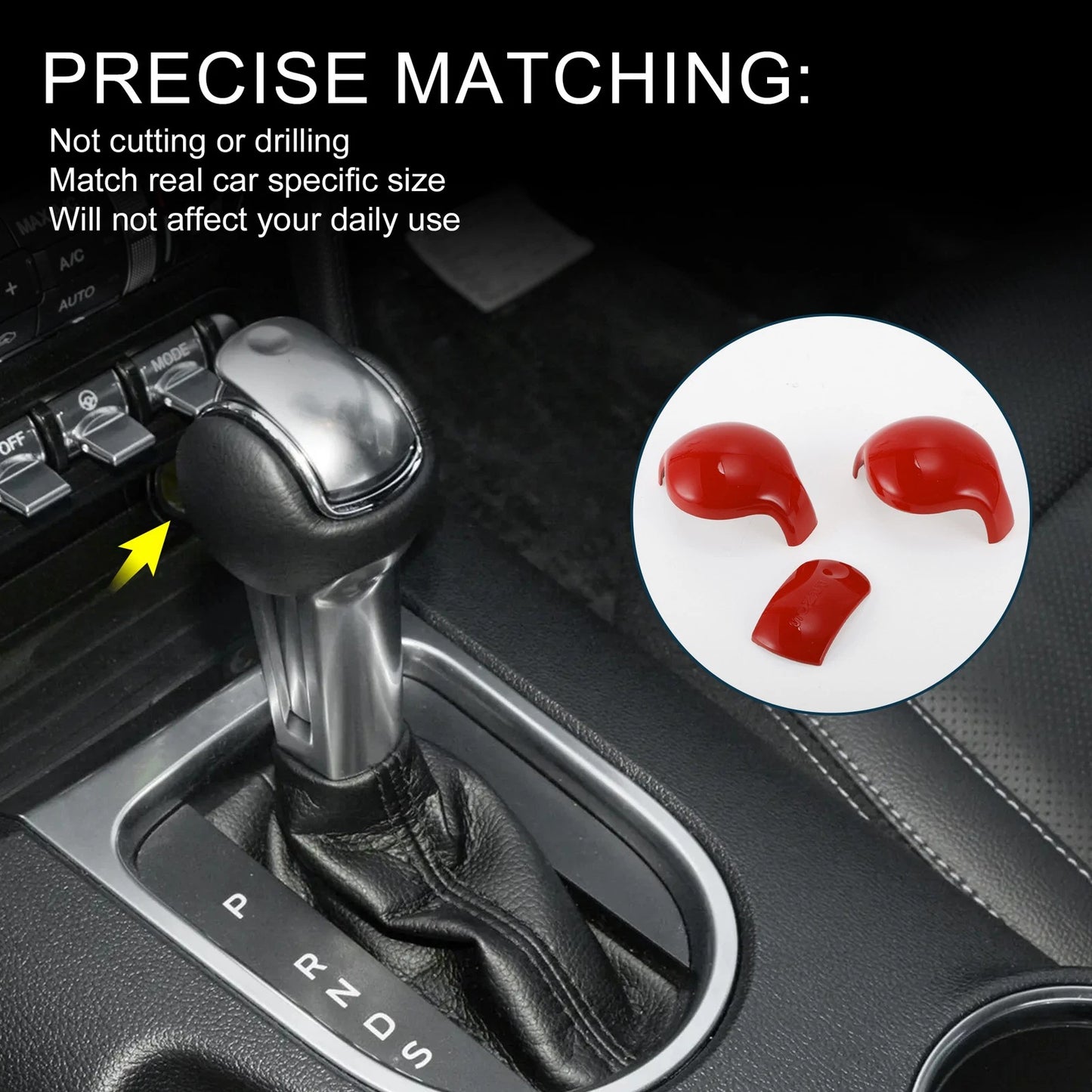 Red Gear Shift Knob Cover for Ford Mustang (2015-2023)