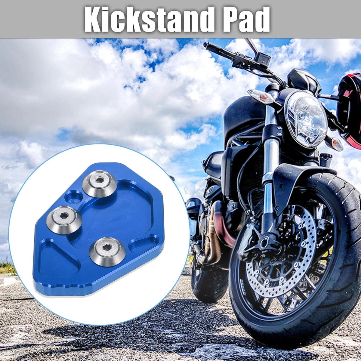 Motorcycle Kickstand Plate Pad Blue for BMW K1200S K1200R K1300S