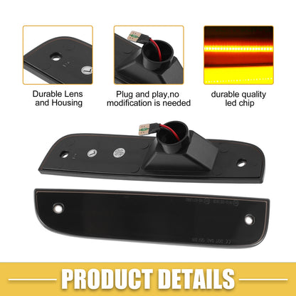 LED Side Marker Light for Jeep Cherokee (2014-2023) - Amber, Black, 1 Pair