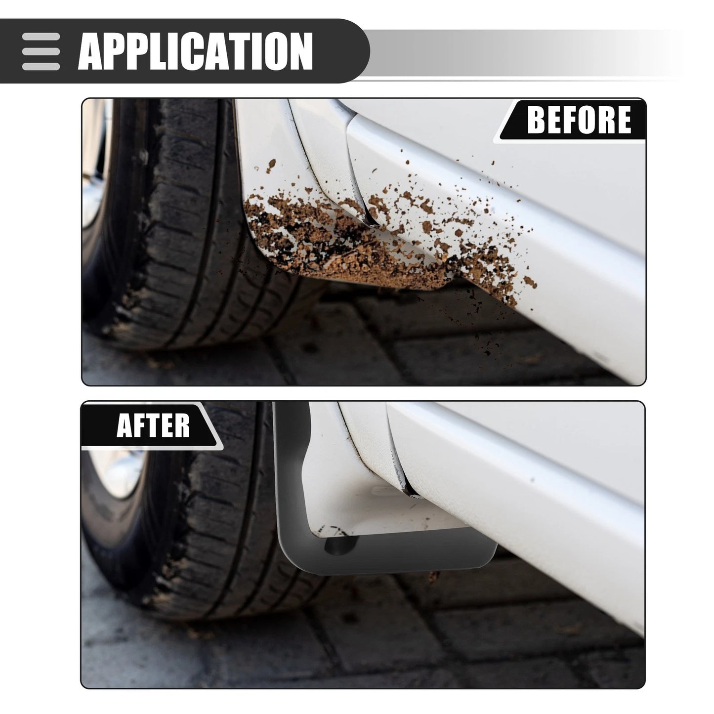 Mud Flaps Splash Guards with Screw Black for Toyota Camry (2018–2022)