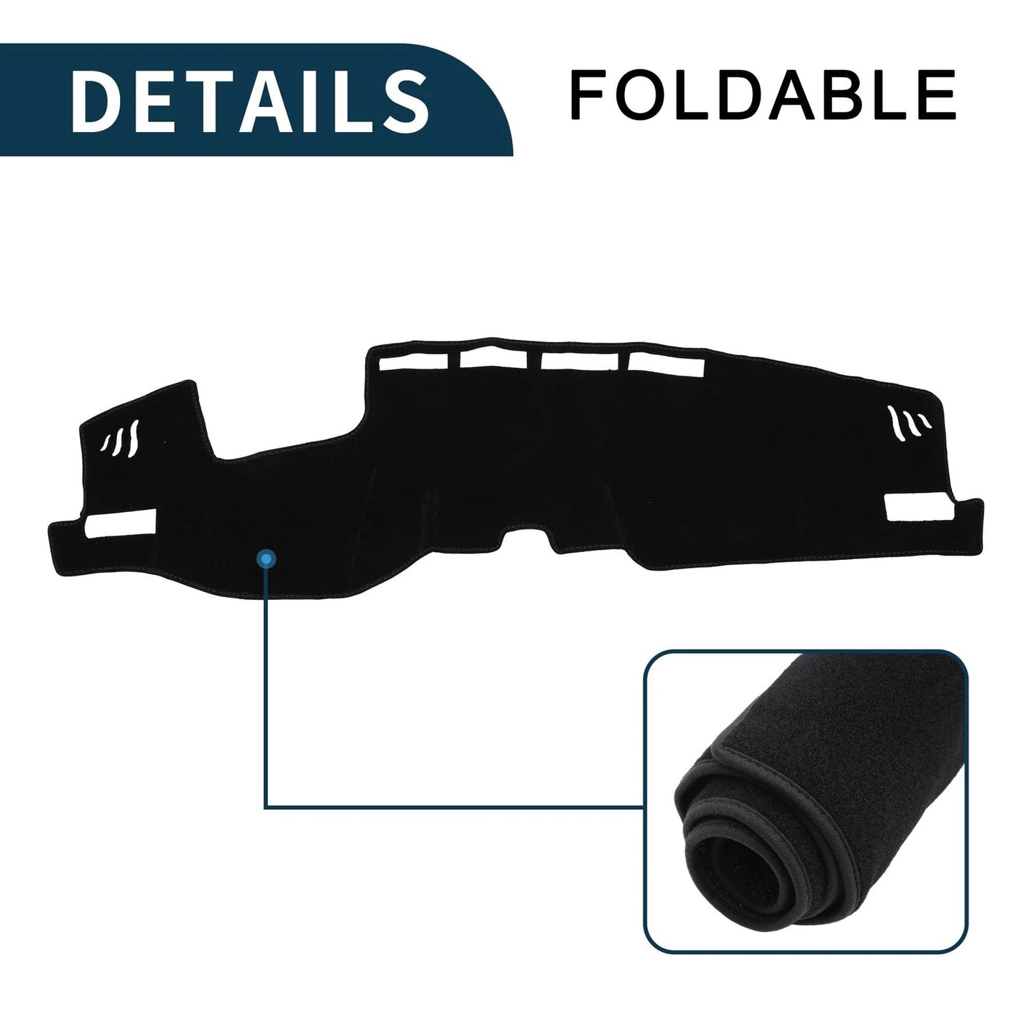 Dashboard Cover Mat for Toyota Harrier 20-24 Black 1 Set