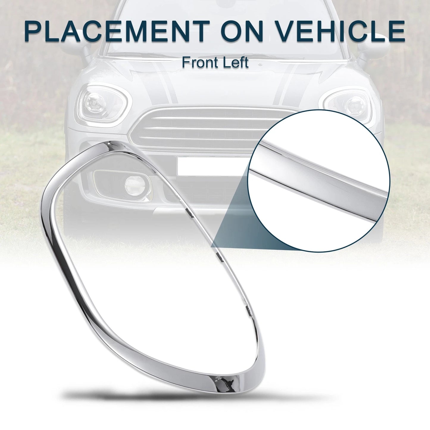 Front Left Headlight Trim Bezel for Mini Cooper Countryman (2011-2016)