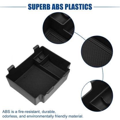 Front Center Console Tray ABS Rubber Black for Acura RDX (2019-2019)