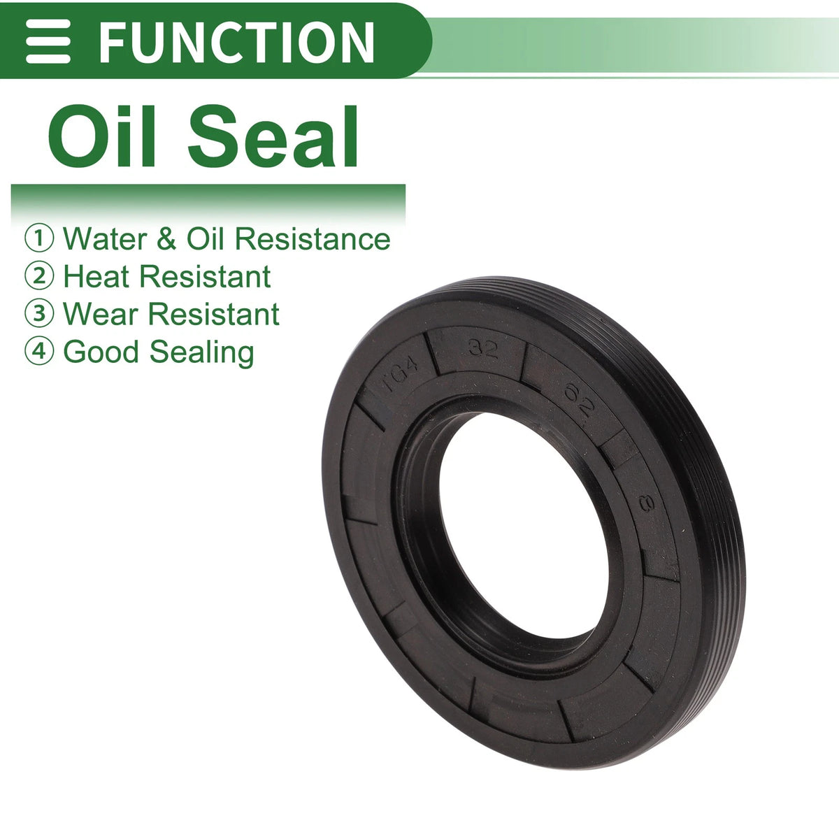 Oil Seal 32x62x8mm NBR Rubber High Pressure Black 5 Pcs