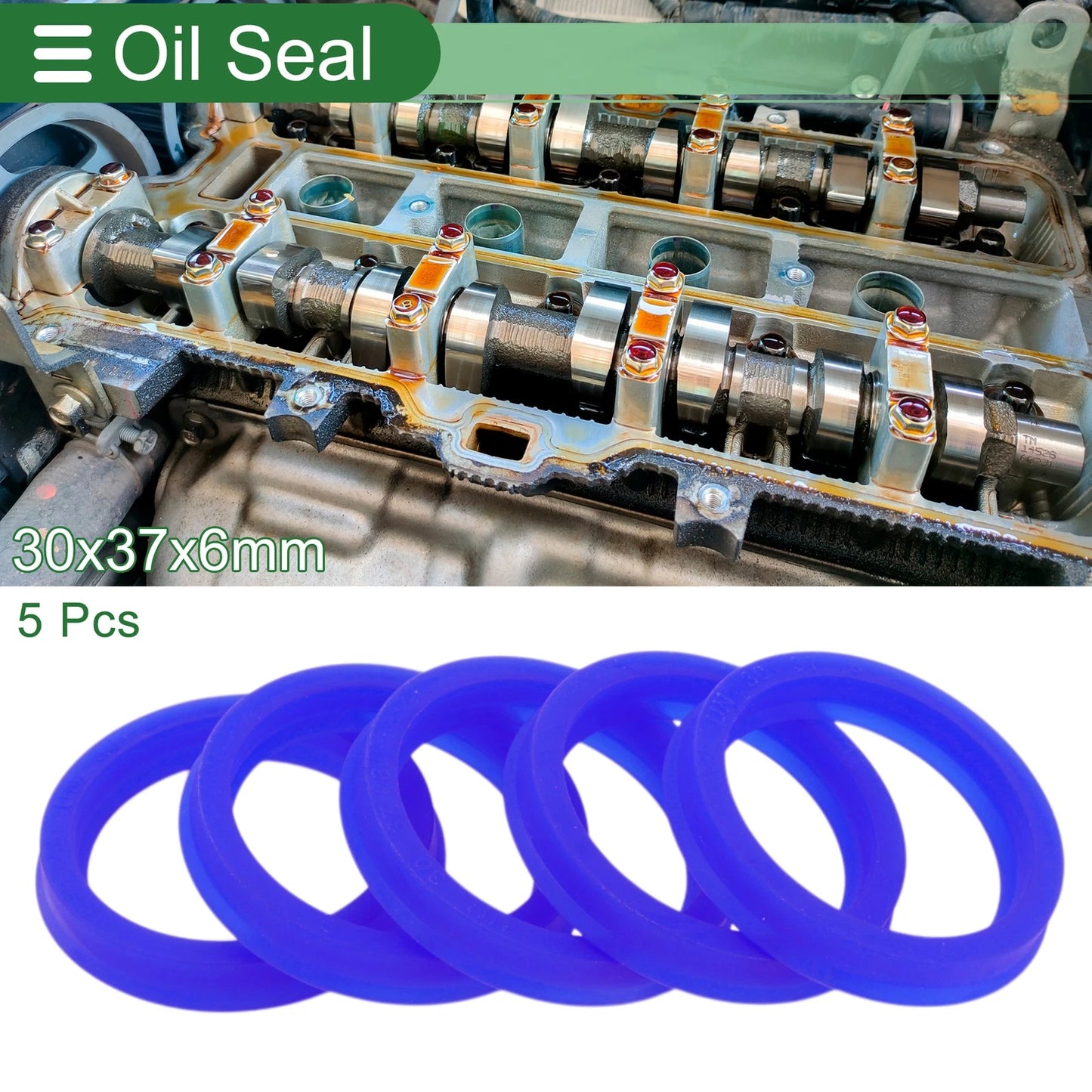Oil Seal 30x37x6mm Seal Ring Rotary Shaft Seal TPU 5 Pcs