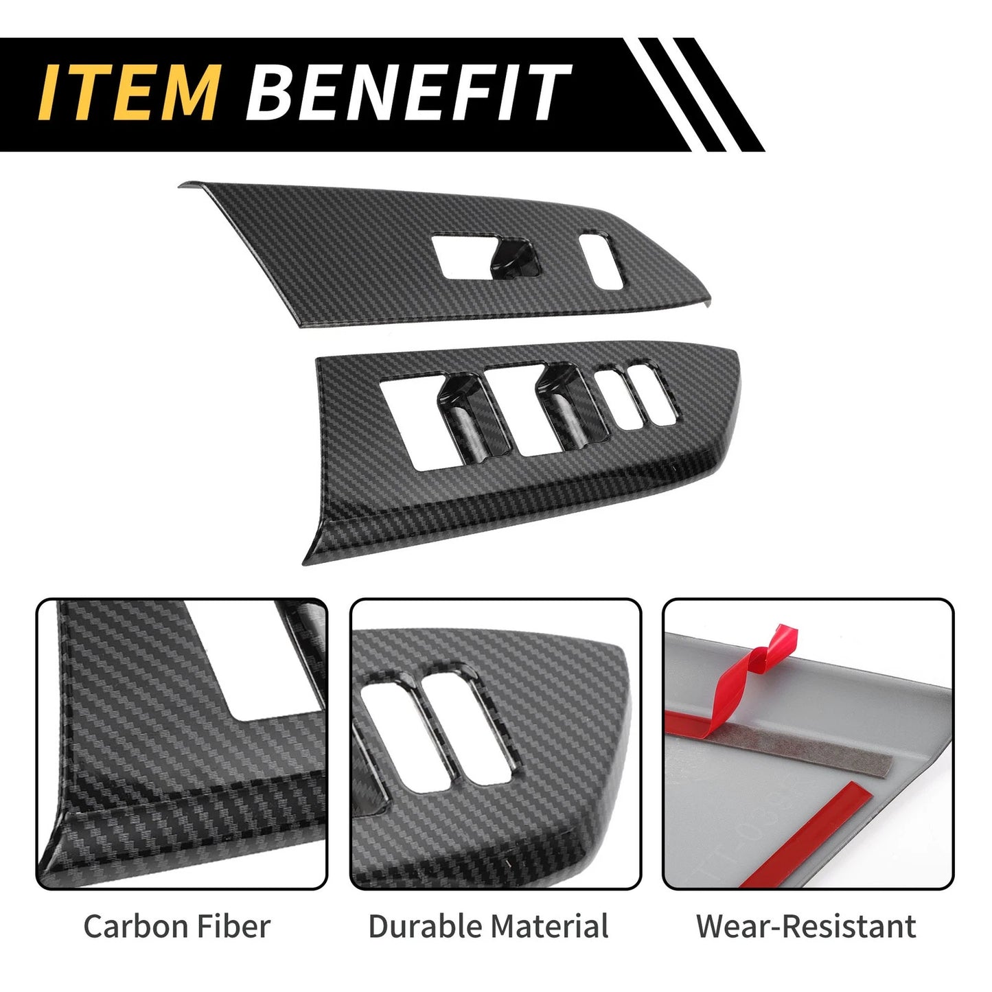 Carbon Fiber Front Door Window Switch Panel for Toyota Tundra (2014-2021)