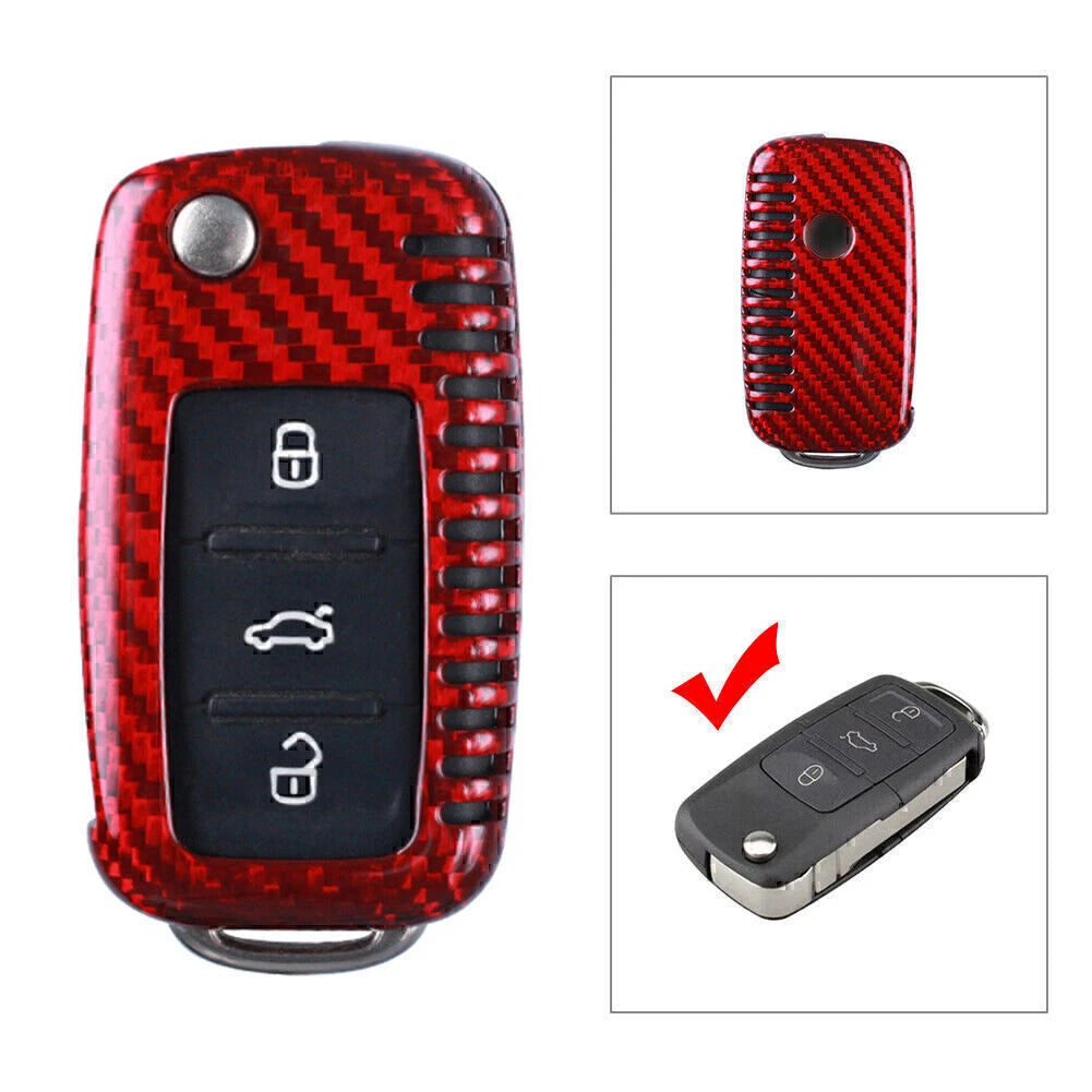 Carbon Fiber Key Shell Cover for VW Golf, Jetta, Rabbit, Polo (2006-2014)