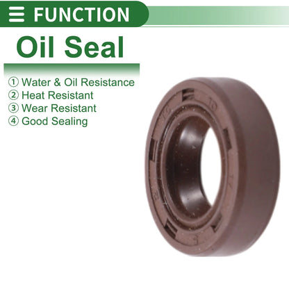 Oil Seal 5 x 10x17x5mm Fluorine Rubber Brown for Make Model