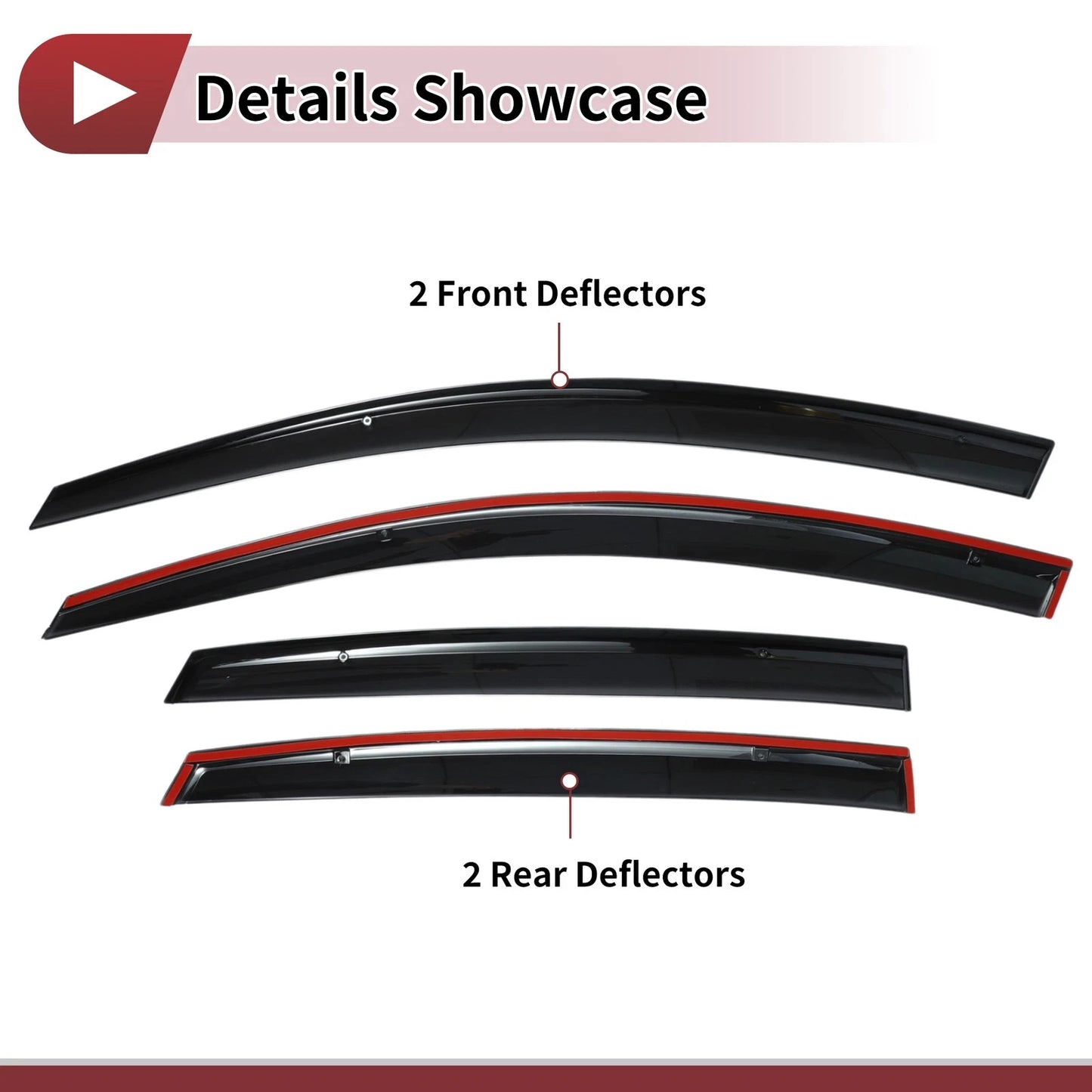 Window Deflectors for Nissan Altima Side Vent Visors Black (2007-2012)