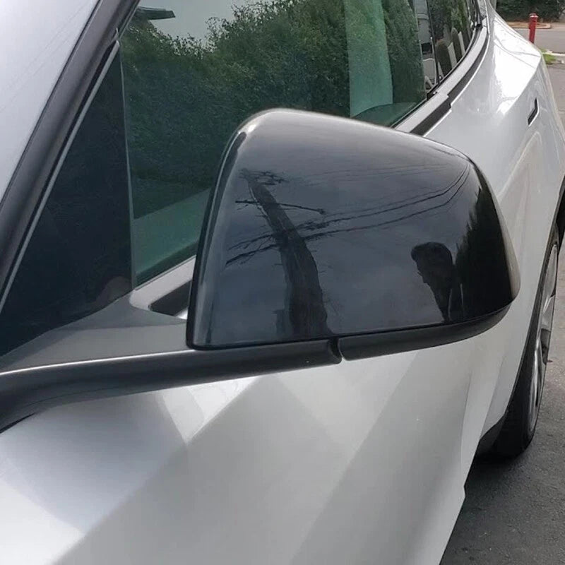 Gloss Black Rear View Side Mirror Covers for Tesla Model Y (2017-2023)