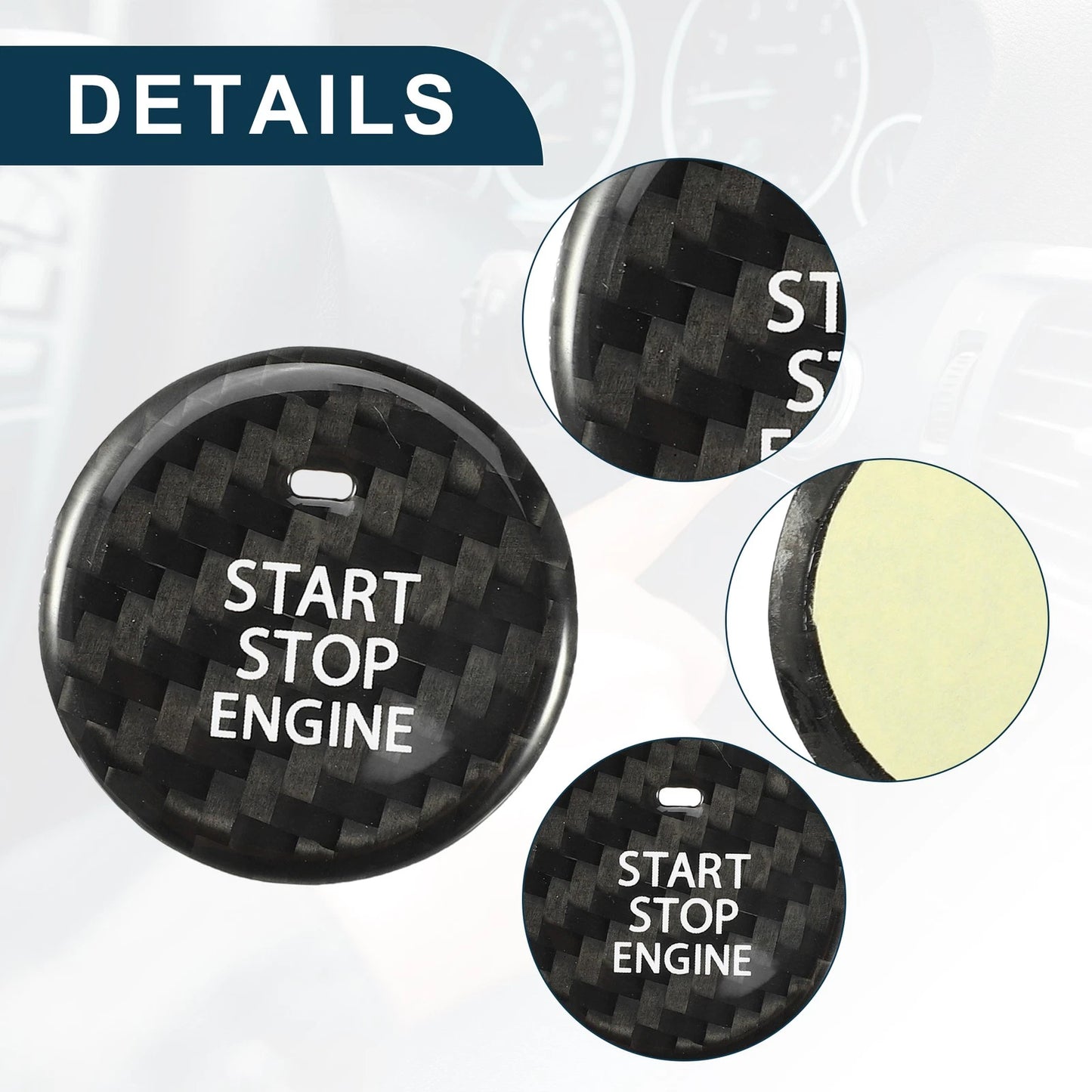 Black Engine Start Stop Button Cover for Mazda 3 (2014-2018)