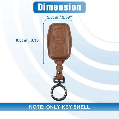 Car Key Fob Cover with Keychain Faux Leather for Toyota RAV4 Highlander (2019-2023)
