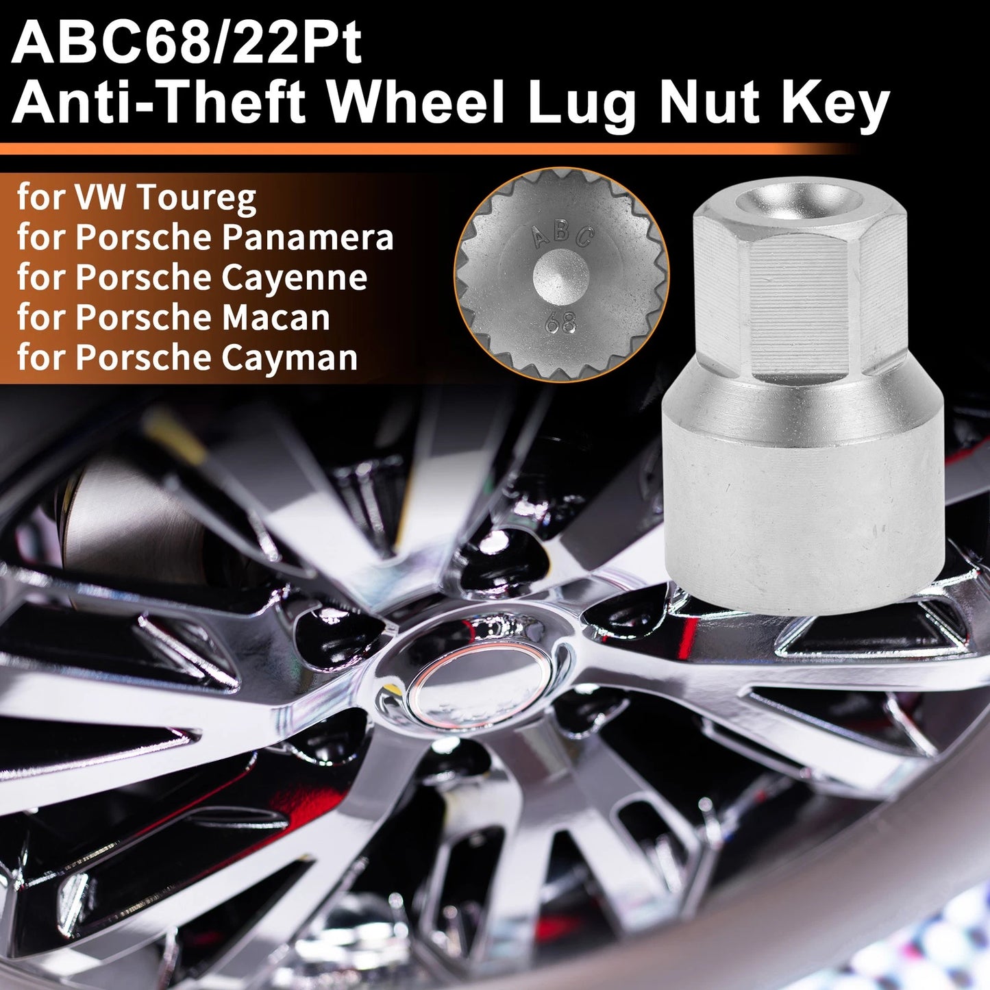 Wheel Lock Lug Nut Key Socket Removal Tool for VW Touareg
