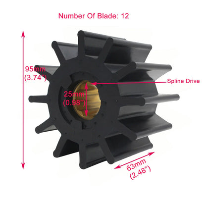 Neoprene Water Pump Impeller Kit for Jabsco/Johnson 09-819B, 5196168